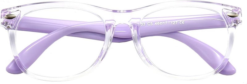 FANNYGO Store 1 Pack kids Blue Light Blocking Glasses For Girls And Boys Computer Blue Light Blocking Glasses For Age 3-11 (Light purple) - Image 3